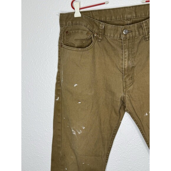 Levi's 511 Jeans Distressed Y2K Mens 38x32 Brown Slim Straight Denim Stretch - Picture 3 of 16